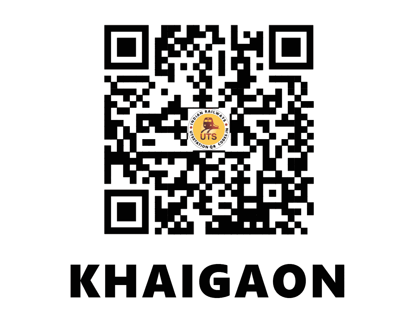 UTS QR Code for KHAIGAON - KHA (WC - MADHYA PRADESH)